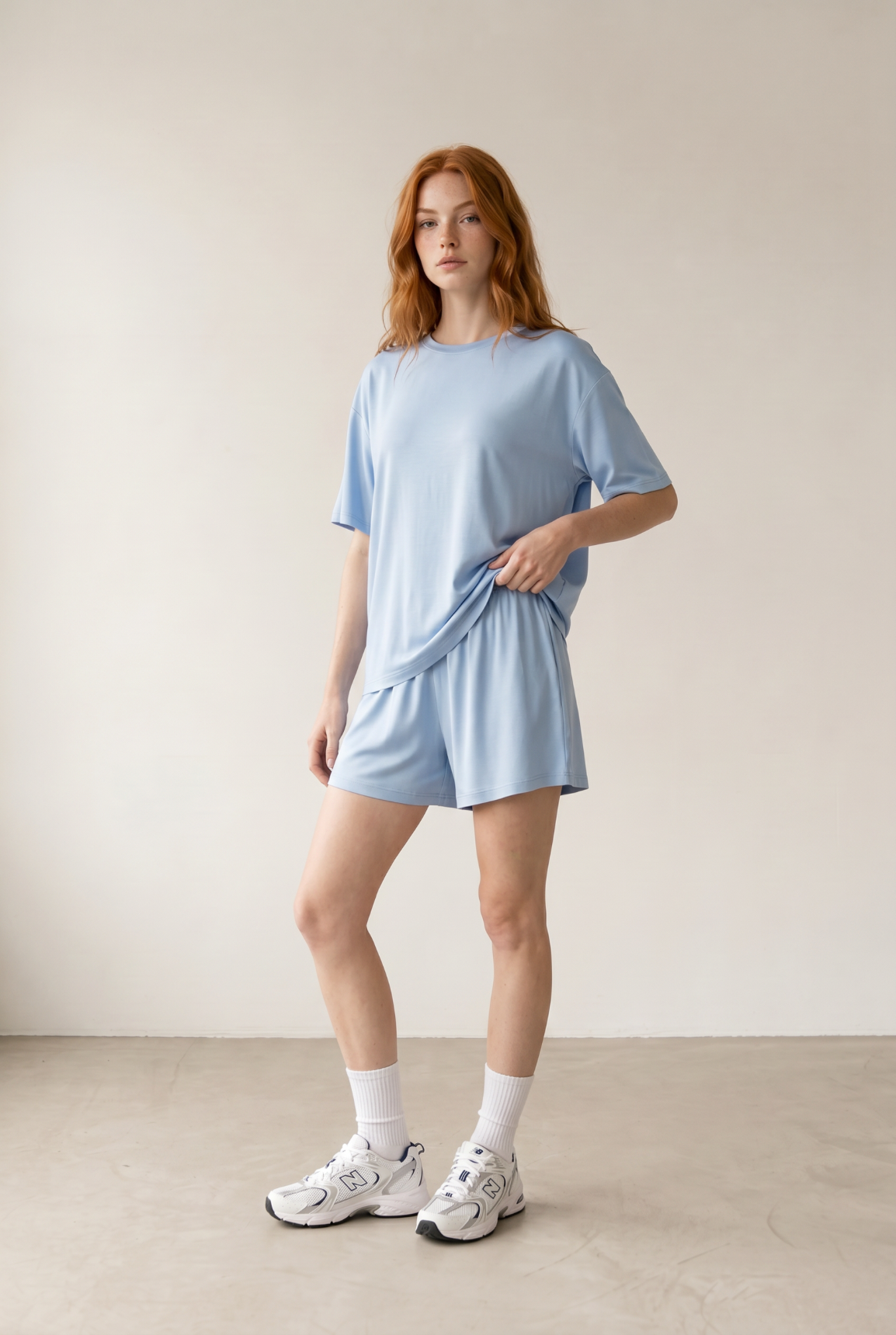 Футболка з віскози OVERSIZE - Блакитний 469 фото