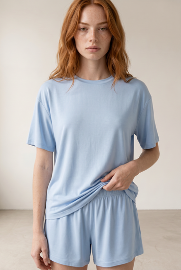 Футболка з віскози OVERSIZE - Блакитний 469 фото